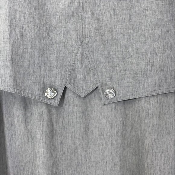 American Bazaar Woman's Trench Coat Size 10 Gray Long With Capelet Overlay - Picture 7 of 11